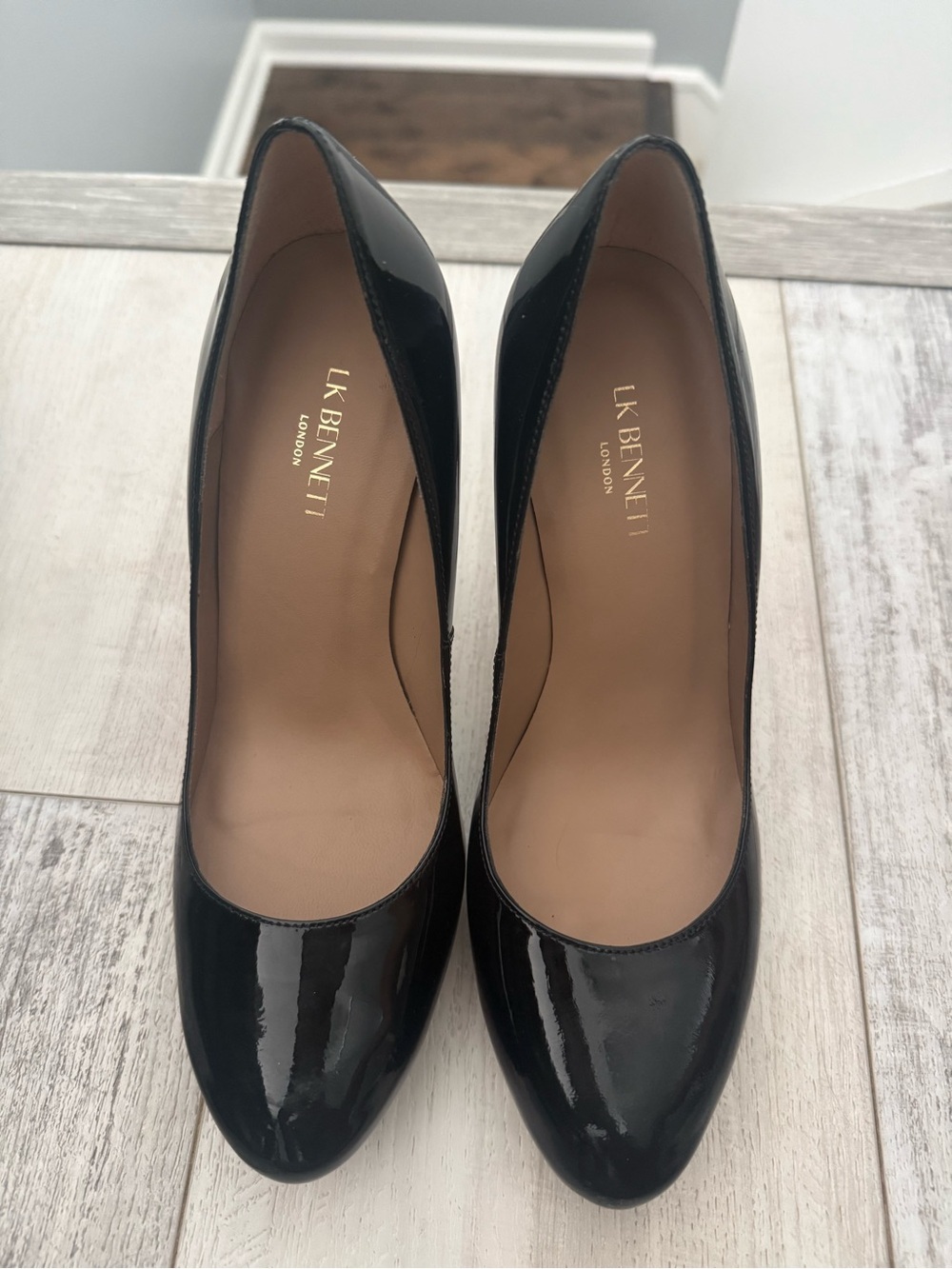 LK Bennett Black Patent Leather Pointed Pumps